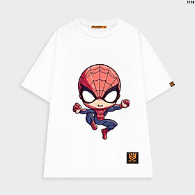 Áo thun tay lỡ unisex áo phông trơn nam nữ Spider man mini vui nhộn