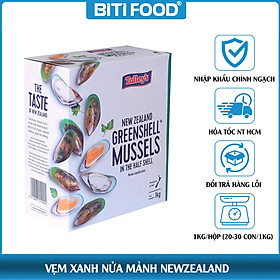 Vẹm Xanh Nửa Mảnh NewZealand Hộp 1Kg Size 20-30 con kg Hàng Nhập Khẩu