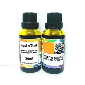 Mua Màu trong suốt xuyên thấu pha Epoxy Resin - Màu hiệu ứng kính - YELLOW ORANG Vàng Thư  Cam Đất  Mật Ong - 30ml