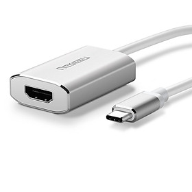 Mua Cáp chuyển đổi USB-C Sang HDMI âm cao cấp hỗ trợ 4K 2K Vỏ nhôm dài 25cm màu Bạc Ugreen TC40865CM113 Hàng chính hãng.