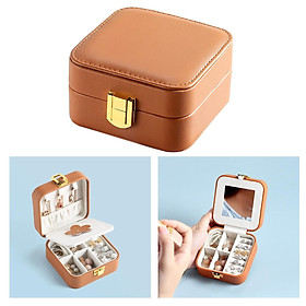 Portable Jewelry Box Organizer PU Leather Ornaments Case Travel Storage Holder