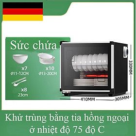 Tủ Khử Trùng Sấy Khô Chén Dĩa 2 Tầng Gia Đình có hẹn giờ Albert Ger công nghệ Đức - hàng cao cấp