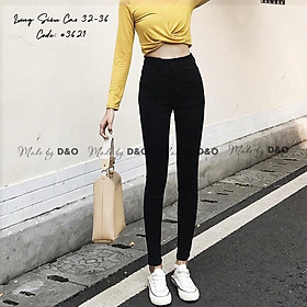 Quần Jeans Đen Trơn / Rách Gối Size ĐẠI - Lưng Cao - Hàng siêu co giãn QJ007