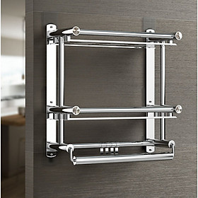Kệ treo đồ nhà tắm 3 tầng bằng inox dán tường tiện lợi