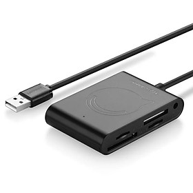 Mua Bộ chia Hub USB 2.0*3 Port Hỗ trợ đầu đọc thẻ MS / M2 / TF / SD  DC-Jack 1M màu Đen UGREEN UHU20238CR101 Hàng chính hãng