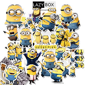 Bộ sticker MINIONS chống thấm nước trang trí mũ bảo hiểm, đàn, guitar, ukulele, điện thoại laptop