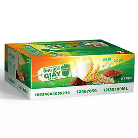 Sữa Lúa Mạch Nestlé MILO Bữa Sáng Thùng 36 Hộp x 180ml