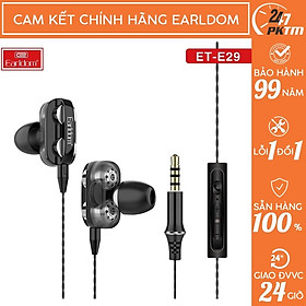 Tai Nghe Nhét Tai Có Dây CHÍNH HÃNG EARLDOM E29 Kèm Mic Hỗ Trợ Đàm Thoại