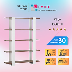 Hình ảnh Kệ sách, kệ trang trí gỗ hiện đại SMLIFE Bodhi | Gỗ MDF dày 17mm chống ẩm | D90xR33.4xC120cm