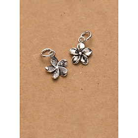 Combo 2 cái charm bạc hình hoa năm cánh treo - Ngọc Quý Gemstones