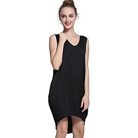 Đầm Nữ Cổ Chữ V Sát Nách Ngang Gối