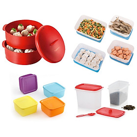 Bộ 10 Hộp Bảo Quản Thực Phẩm Và Xửng Hấp TUPPERWARE