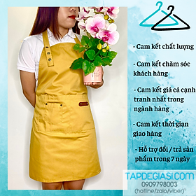 Mua Tạp dề yếm nút bấm màu vàng đồng dành cho nam nữ phục vụ ( nhận in thêu logo )