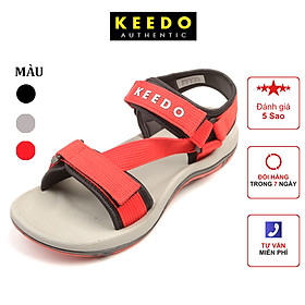 Sandal nam KEEDO KDS03-1 quai chéo màu đen, đỏ, xám