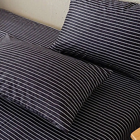 Vỏ gối ôm, vỏ gối nằm cotton tici kẻ LIDACO vải trơn kích thước tiêu chuẩn