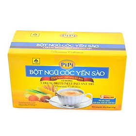 Bột Ngũ Cốc Yến Sào Pipi - Hộp 10 gói 25gram - Loại có đường