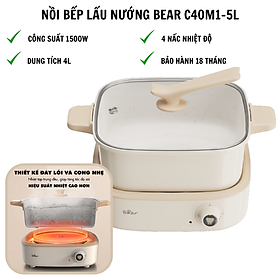 Mua Nồi Bếp Lẩu Nướng Sothing Bear C40M1-5L  Công Suất 1500w  Dung Tích 4l  4 Nấc Nhiệt- Hàng Chính Hãng