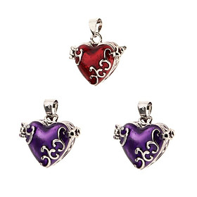 3 Piece Heart Enamel Openable Cremation Keepsake Urn Pendant Fit Necklace