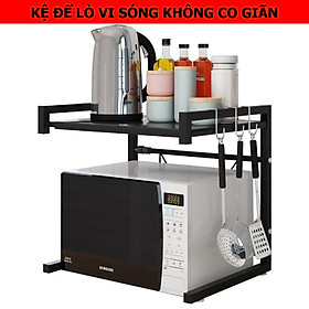 Hình ảnh Kệ để lò vi sóng Chữ E, lò nướng đa năng 2 tầng ,tầng trên có thể để gia vị, nồi cơm điện, inox sắt phủ sơn tĩnh điện không gỉ Khung cố định 42 x 36 x 45 cm