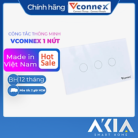 Mua Công tắc Vconnex thông minh chữ nhật không viền Vconnex - Điều khiển từ xa  Wi-Fi 2.4 Hz  công suất 2500W - Hàng chinh hãng