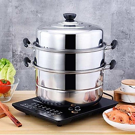 Mua Nồi Hấp Inox 3 Tầng 28cm Đa Năng Nhà Bếp