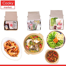 Combo Dân Dã Miền Tây (Ba Rọi, Tôm Thẻ Rim Mặn Cơm Dừa - Canh Chua Bông Điên Điển Cá Lóc - Rau Củ Thập Cẩm Chấm Ba Chỉ Kho Quẹt - Set Trái Cây)
