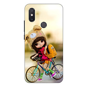 Ốp lưng điện thoại Xiaomi Mi 8 SE hình Cô Bé và Xe Đạp Mẫu 1 - Hàng chính hãng