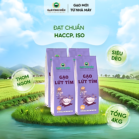 Combo 4 túi Gạo Lứt Tím Vinh Hiển - Tiết kiệm, siêu dẻo, healty, ngon cơm