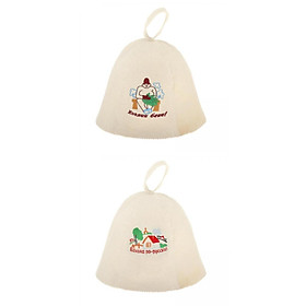 2Pieces Simple Wool Bath Hat for Sauna Banya Bath Russian Banya Hat Man Gift