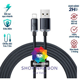 Cáp sạc nhanh, truyền dữ liệu tốc độ cao siêu bền Baseus Crystal Shine Series Fast Charging Data Cable IP 2.4A - Hàng chính hãng