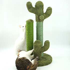 Cactus Cat Scratcher Scratching Post Tower Climbing Sisal Ropes with 3 Posts