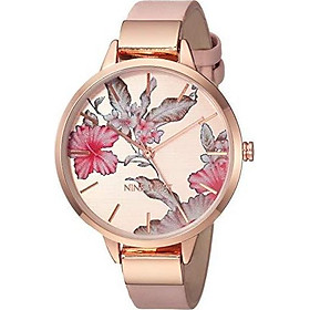 Nine West Women's NW/2044RGPK Rose Gold-Tone and Blush Pink Strap Watch