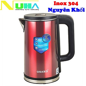 Mua  Hàng Chính Hãng Ấm siêu tốc 2 lớp 2L Osako OSA-250 lòng ấm inox 304 nguyên khối  công suất 1500W