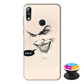 Ốp lưng điện thoại Asus Zenfone Max Pro M2 hình Smile tặng kèm giá đỡ điện thoại iCase xinh xắn - Hàng chính hãng