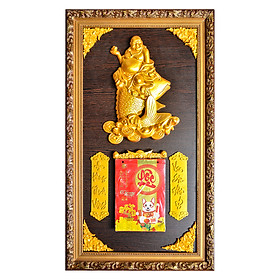 Lịch Gỗ Phù Điêu Ông Địa Và Cá Chép - SK032