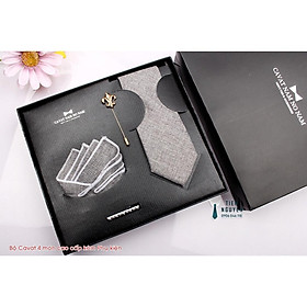 Cavat Bộ Cao Cấp Hàn Quốc 4 món Phụ Kiện - Full box kèm túi xách, xám nhạt