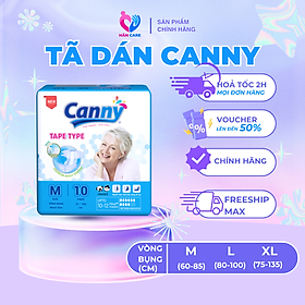  Tã Dán Người Lớn Canny Siêu Mềm, Siêu Thấm, Kháng Khuẩn Size M10, M/L10, XL10 (10miếng)