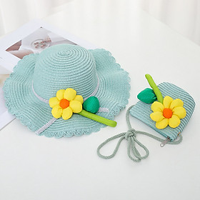 Túi cói đeo chéo cho bé gái - túi đeo cho bé gái dễ thương - túi đeo hoa mặt trời cách điệu (tặng kèm 01 chiếc kẹp tóc đẹp)