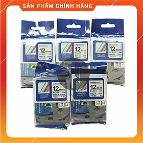 [Combo 5 hộp] Nhãn In đa lớp Tz2-231 - Đen nền trắng 12mm x 8m - Hàng nhập khẩu