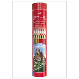 Chì Màu Lục Giác Castell -115828 - 36 Màu Dài (Hộp Thiếc Tròn) Faber Castell