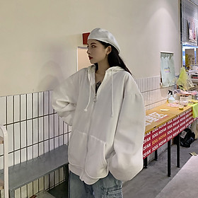 Áo khoác hoodie trơn nam nữ form rộng Yinxx, áo nỉ hoodie zip unisex HDZ800
