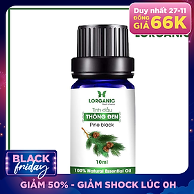 Tinh dầu gỗ thông đen Lorganic Pine black 10ml/ Hương thơm ấm nồng/ Tinh dầu thiên nhiên nguyên chất xông phòng/ Thư giãn tinh thần/ Thích hợp dùng với đèn xông và máy khuếch tán.