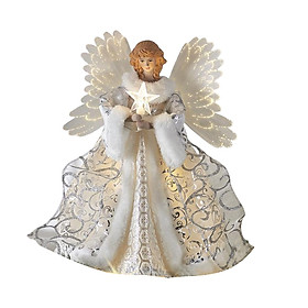 Angel Christmas Treetop Figurine 25*20cm Mall Desktop with Lights Star