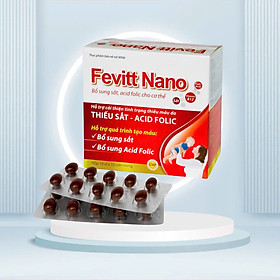 Viên uống Sắt hữu cơ Fevitt nano, hộp 100 viên, bổ máu, chắc xương