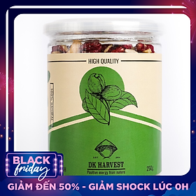 Hạt Mix 8 loại hạt nhập khẩu DK HARVEST - Nhân hạt óc chó vàng, Nhân hạt óc chó đỏ, Hạnh nhân, Macca, Hạt điều, Hạt bí xanh tách vỏ, Hướng dương, Hạt dẻ cười.