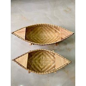 Thuyền tre trang trí,đựng thức ăn