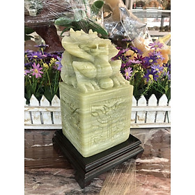 Mua Ấn Rồng phong thủy đá ngọc hoàng long - Cao 20 cm