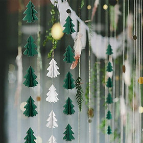 250cm cây thông Giáng sinh Chuỗi kéo hoa treo cờ cho xmas trang trí bữa tiệc tại nhà vui vẻ Giáng sinh （màu xanh đen）