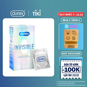 Bao cao su Durex Invisible Extra Thin Extra Sensitive 1 Hộp 10 Bao