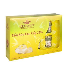 Yến sào chưng sẵn QUEENNEST 25% Hộp 6 Hũ